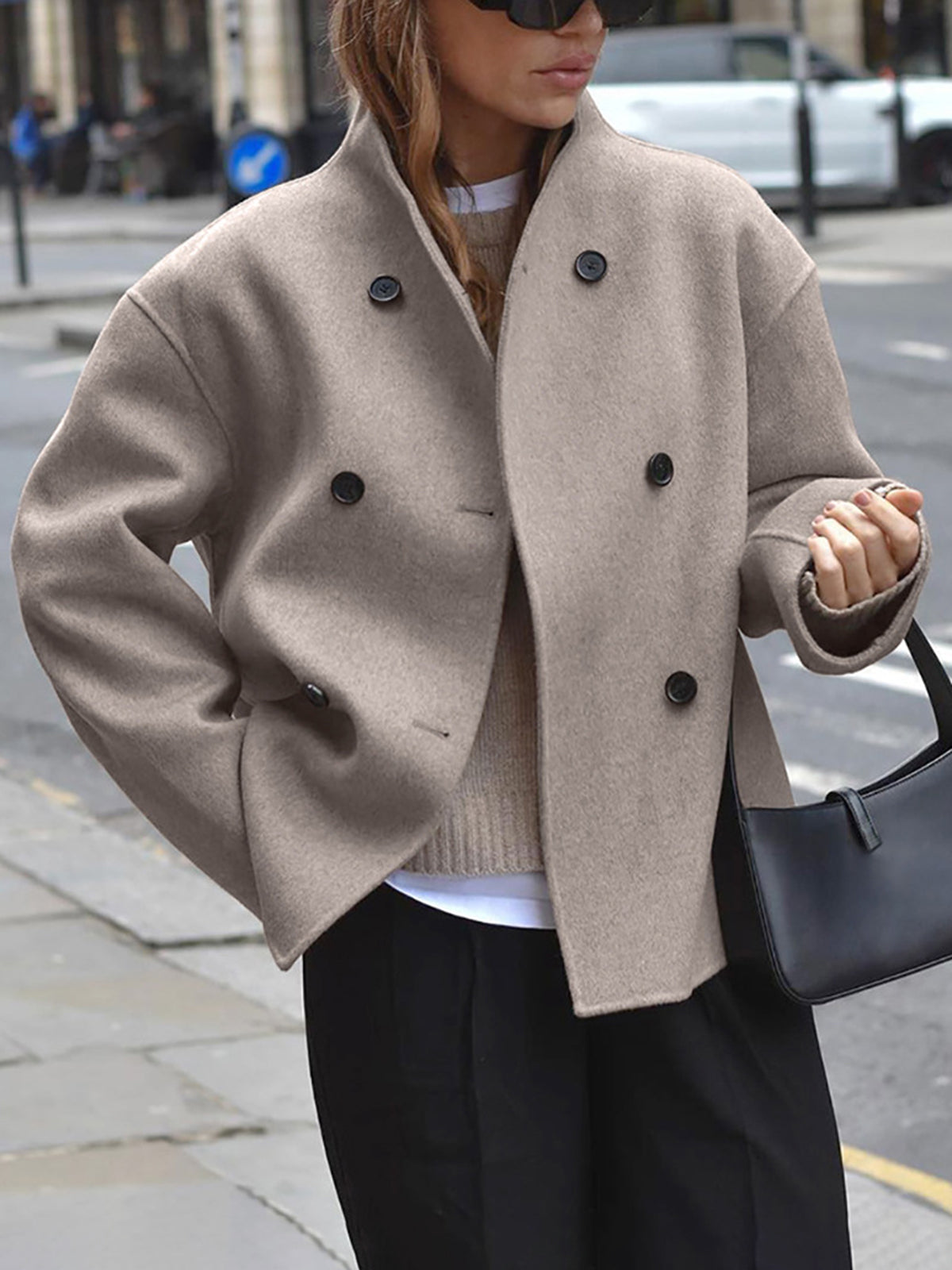 Oversized Hemdjacke mit Knopfleiste und langen Ärmeln | Ideal für Frühling und Herbst
