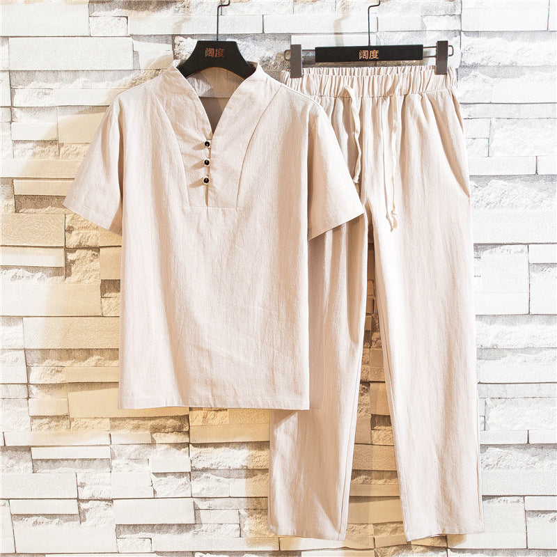 Leinen Baumwolle Sommer-Set für Herren – Ideal für Sommer