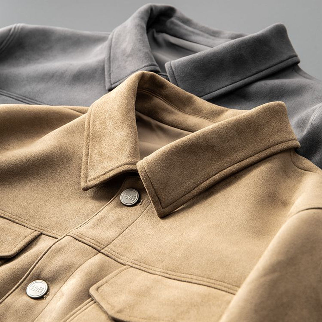 Streetwear Jacke aus hochwertigem Wildleder – Ideal für Herbst und Frühling