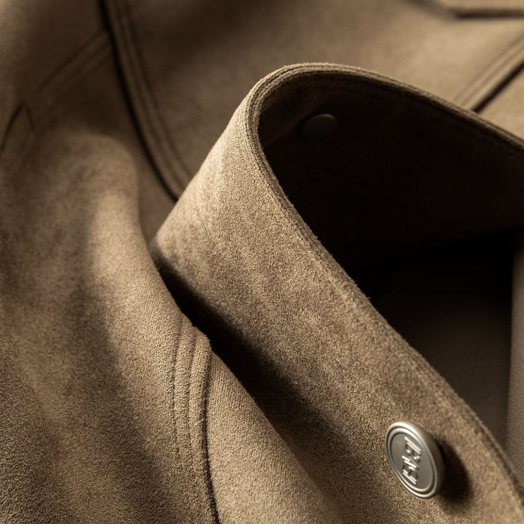 Streetwear Jacke aus hochwertigem Wildleder – Ideal für Herbst und Frühling