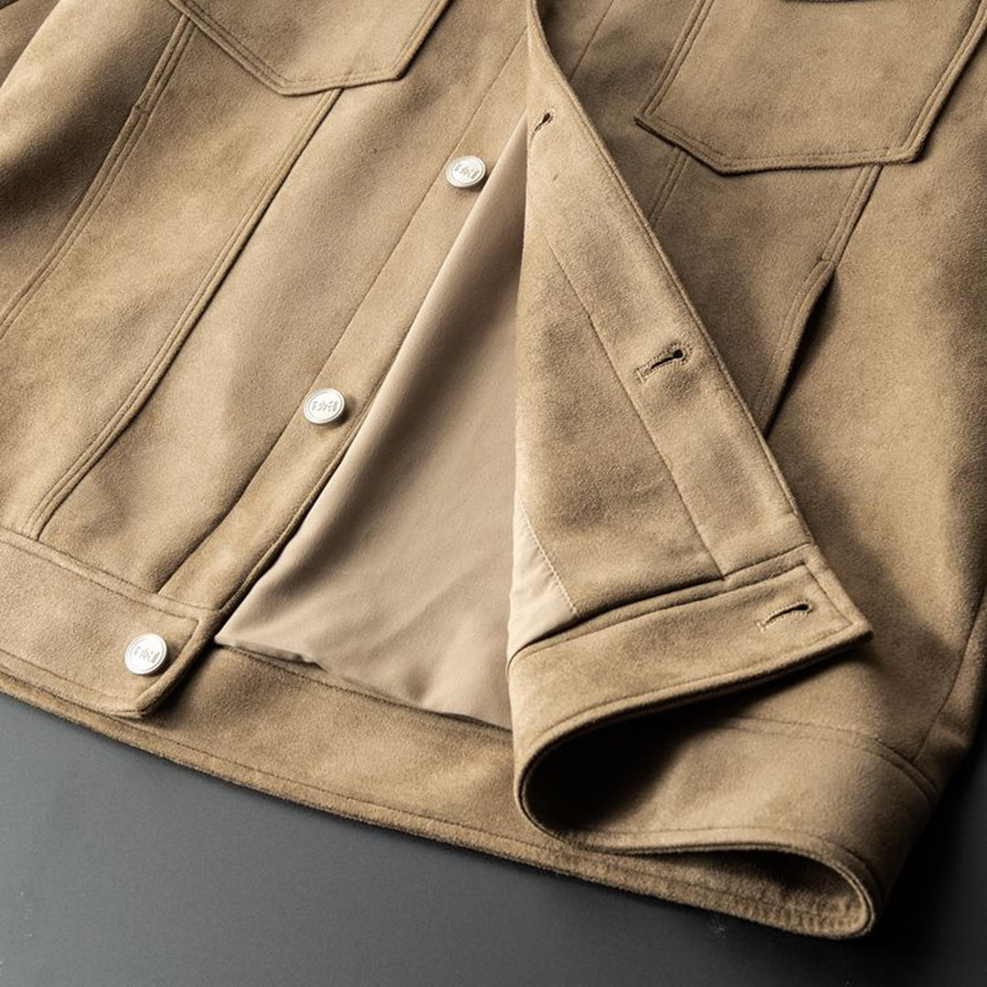 Streetwear Jacke aus hochwertigem Wildleder – Ideal für Herbst und Frühling