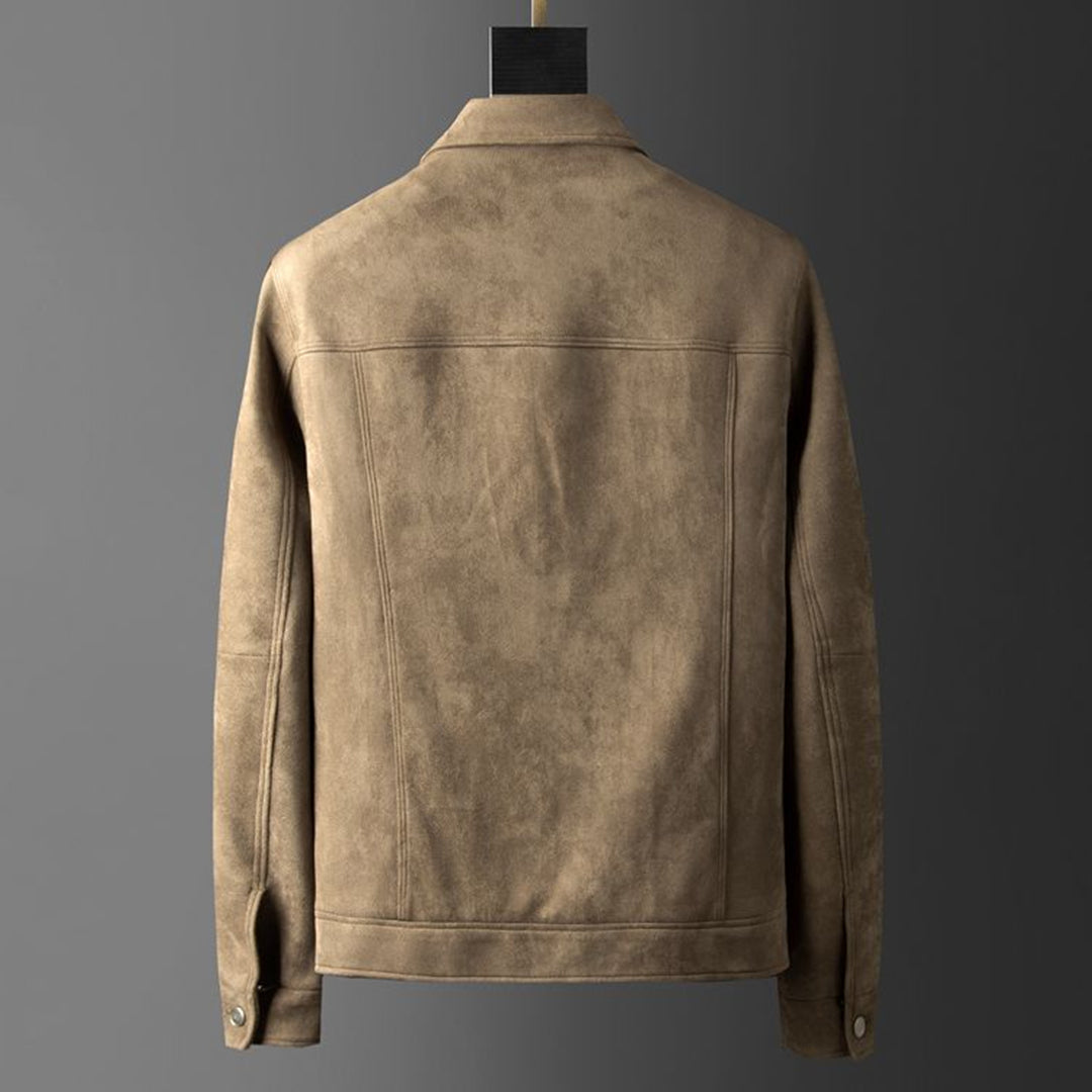 Streetwear Jacke aus hochwertigem Wildleder – Ideal für Herbst und Frühling