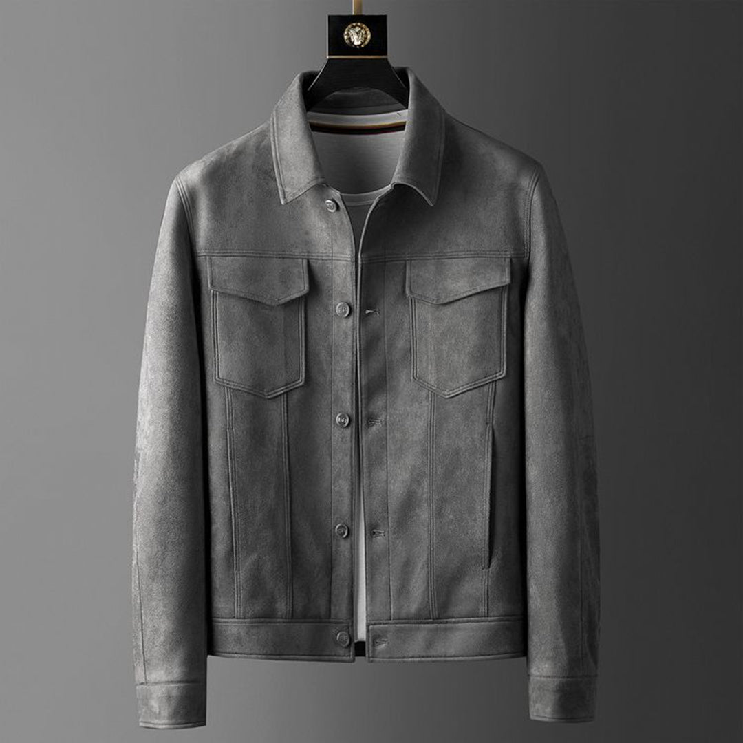 Streetwear Jacke aus hochwertigem Wildleder – Ideal für Herbst und Frühling