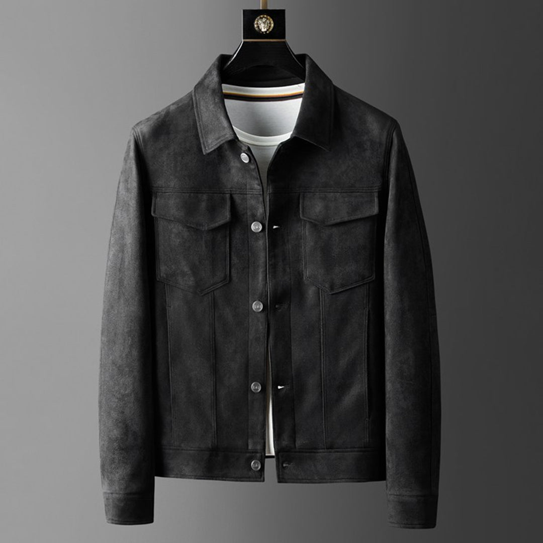 Streetwear Jacke aus hochwertigem Wildleder – Ideal für Herbst und Frühling