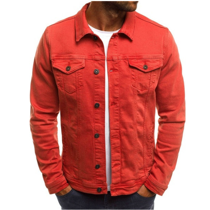 Denim Jeansjacke mit klassischem Kragen, Knopfleiste & Taschen | Ideal für Frühling & Herbst