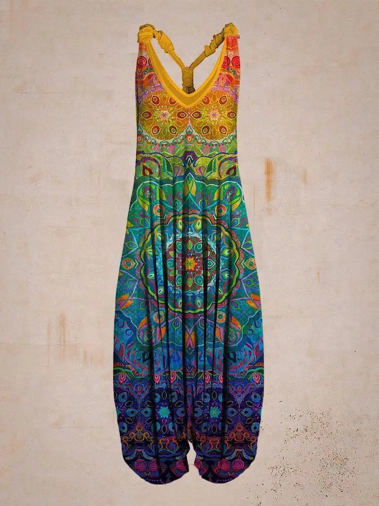 Boho Jumpsuit mit Verstellbaren Trägern – Ideal für den Sommer