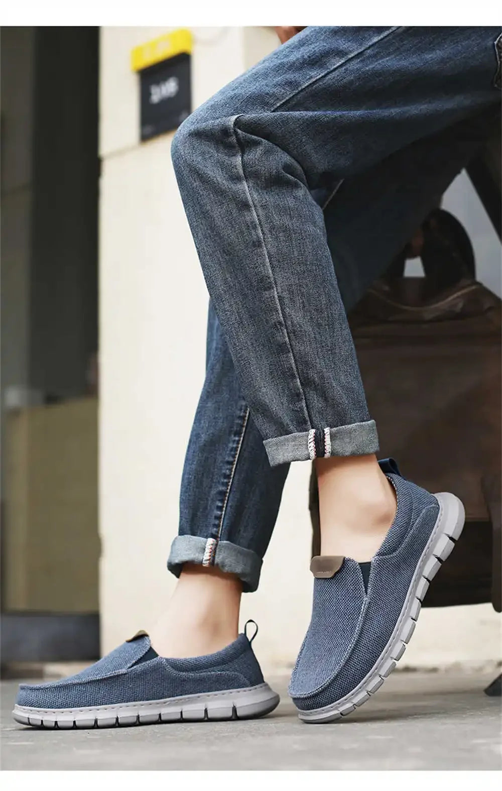 Leichte Slip-On-Loafer aus atmungsaktivem Canvas mit flexibler Sohle – Ideal für den Sommer
