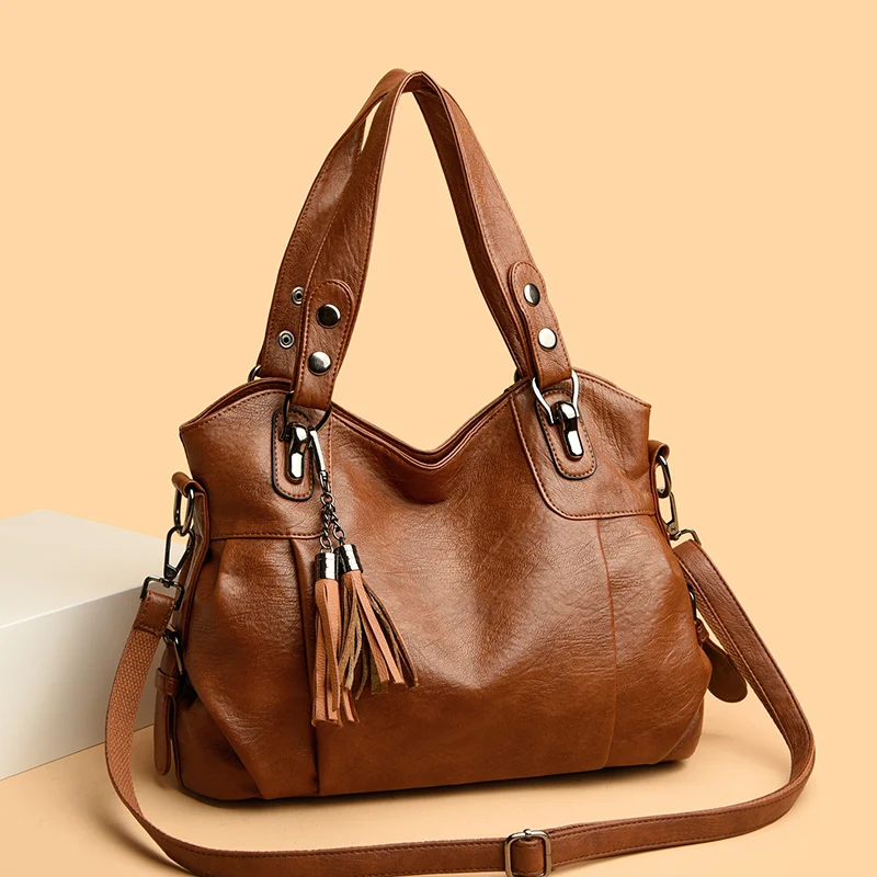 Damen Schultertasche aus echtem Leder | Vielseitige Tragetasche für den Alltag