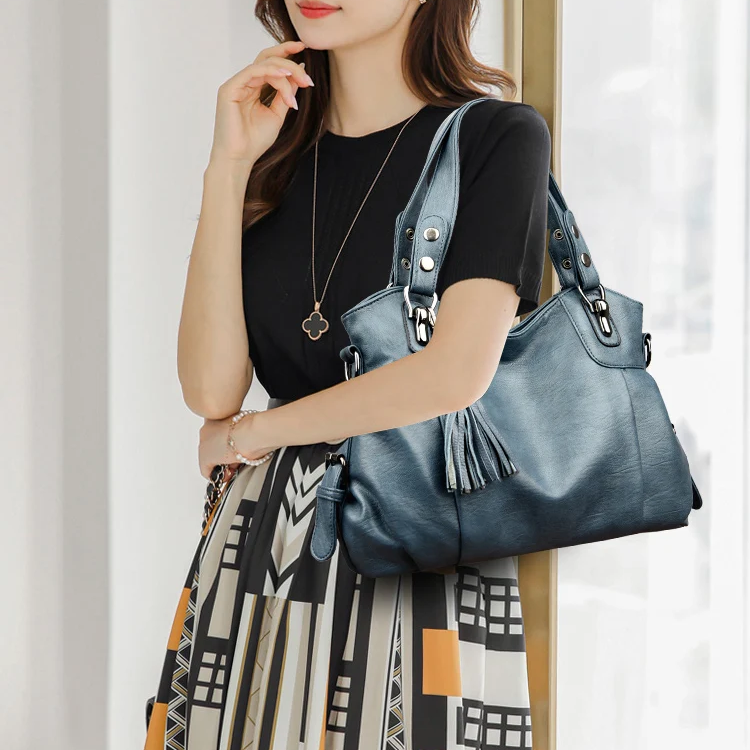 Damen Schultertasche aus echtem Leder | Vielseitige Tragetasche für den Alltag