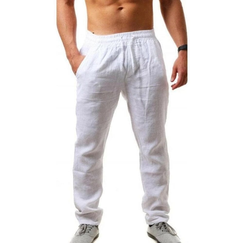 Declaniel - Atmungsaktive Baumwoll-Leinen-Hose für Männer