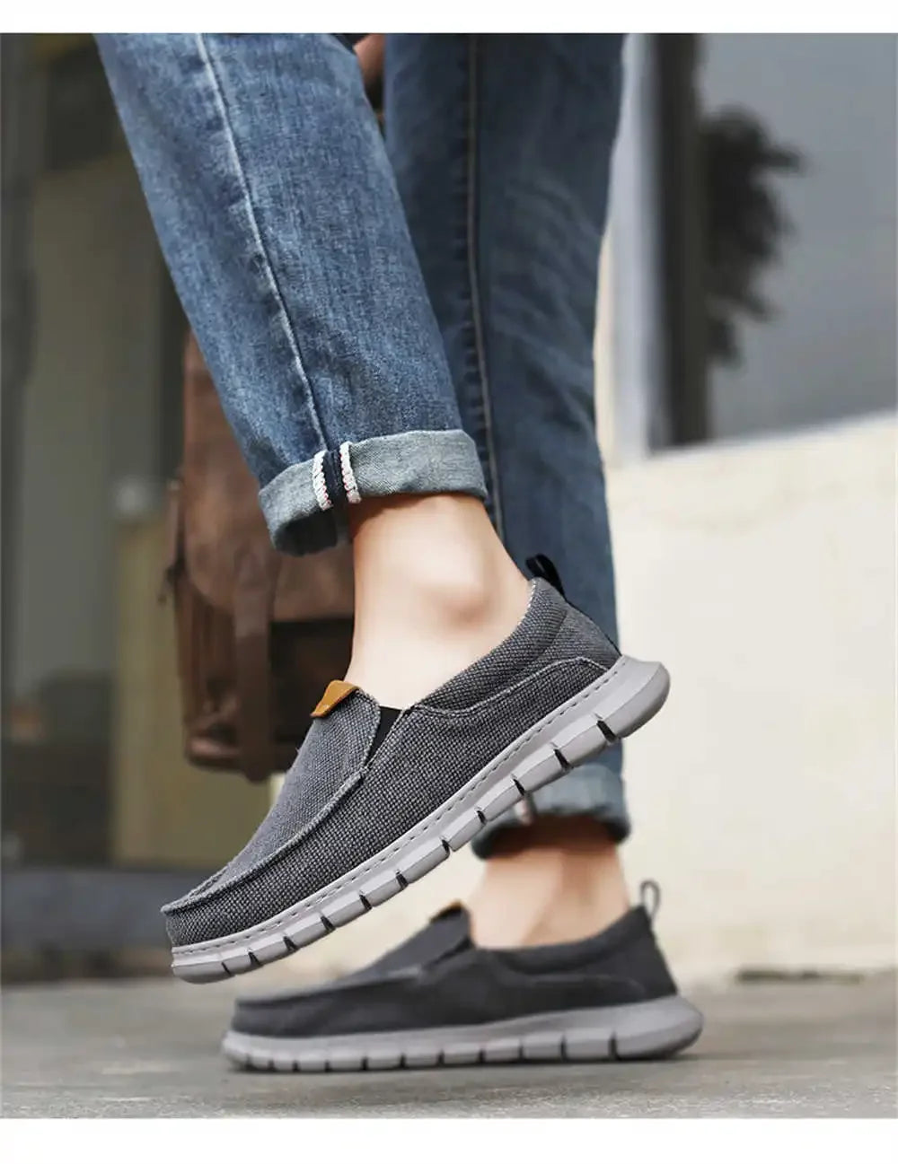 Leichte Slip-On-Loafer aus atmungsaktivem Canvas mit flexibler Sohle – Ideal für den Sommer