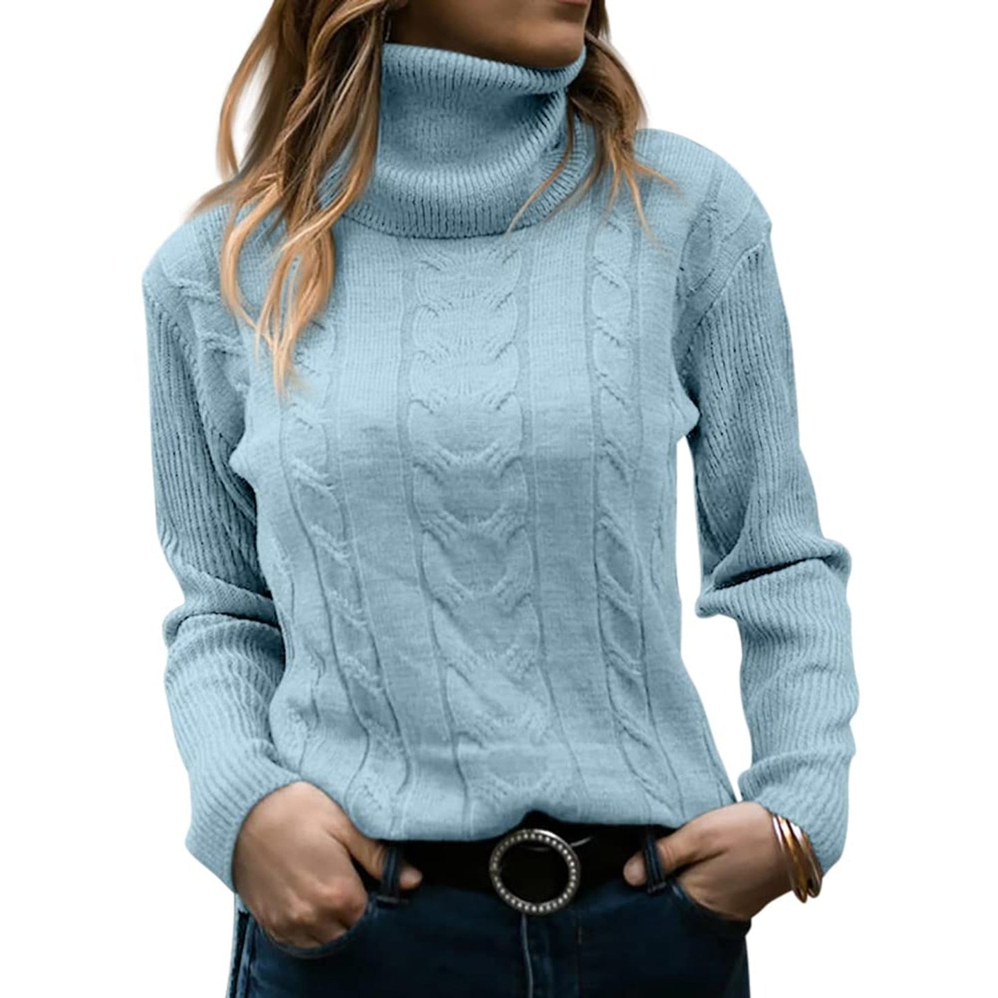 Damen-Rollkragenpullover aus Strick mit schmeichelnder Passform I Ideal für Herbst und Winter