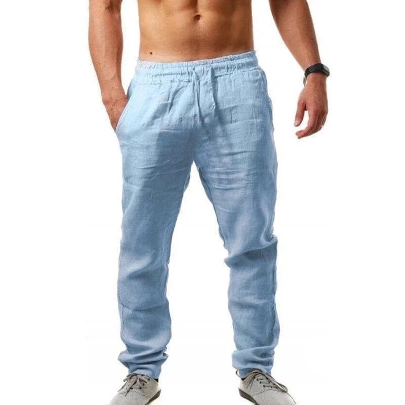 Declaniel - Atmungsaktive Baumwoll-Leinen-Hose für Männer