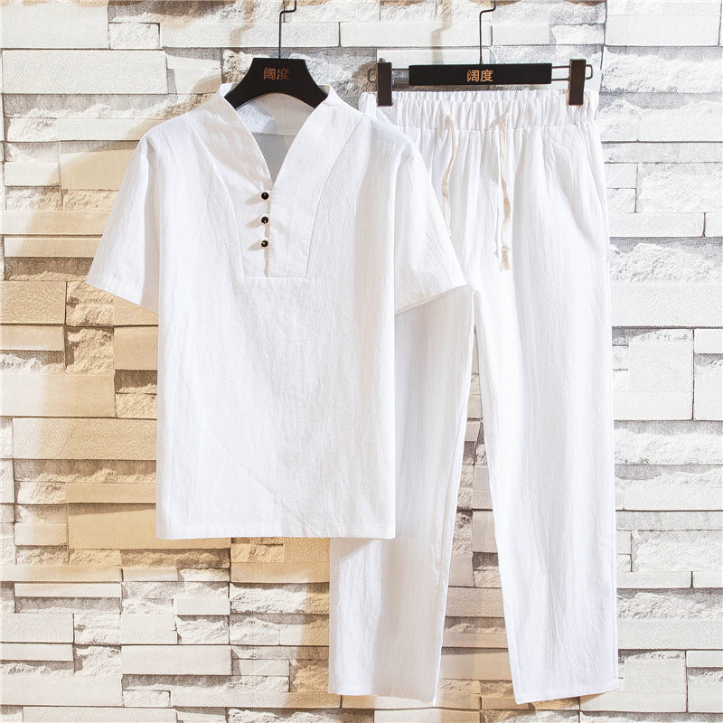 Leinen Baumwolle Sommer-Set für Herren – Ideal für Sommer