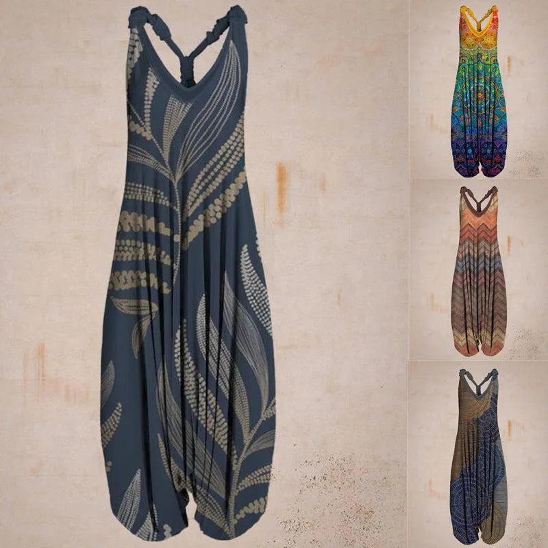 Boho Jumpsuit mit Verstellbaren Trägern – Ideal für den Sommer