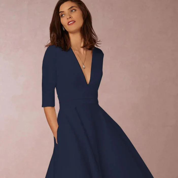 Vintage 60s A-Linien Swingkleid mit ausgestelltem Rock | Perfekt für Frühling & Herbst