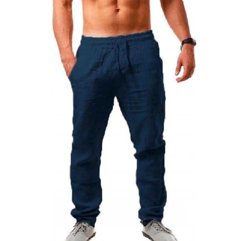 Declaniel - Atmungsaktive Baumwoll-Leinen-Hose für Männer
