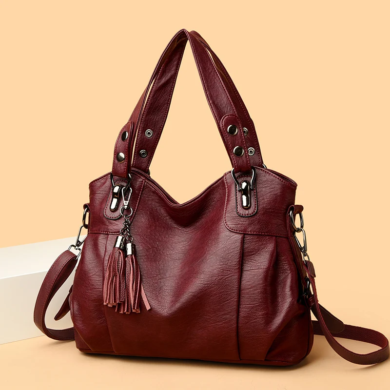 Damen Schultertasche aus echtem Leder | Vielseitige Tragetasche für den Alltag