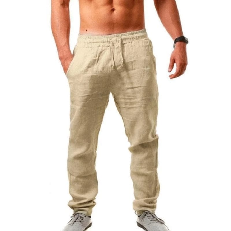 Declaniel - Atmungsaktive Baumwoll-Leinen-Hose für Männer