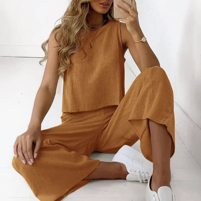 Clara Set aus Oberteil und Hose – Bequemes Outfit für den Alltag, Ideal für Frühling und Herbst