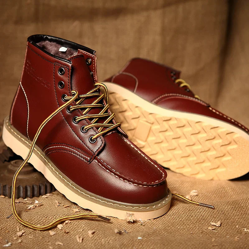 Vintage Lederstiefel mit robuster Sohle | Ideal für Herbst & Winter