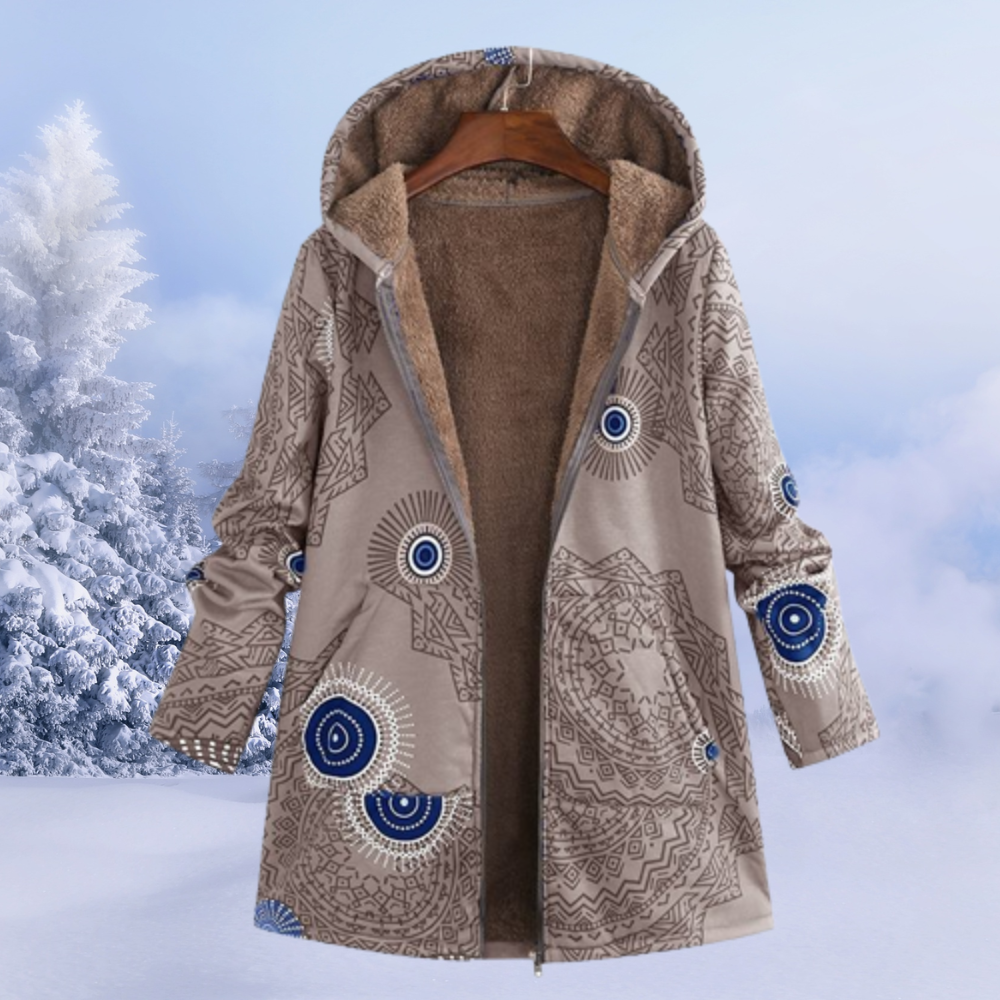 Lange Stepp-Puffer-Winterjacke mit Kapuze I Ideal für den Winter