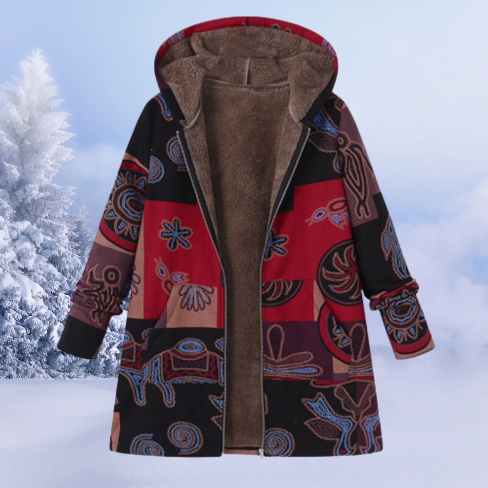 Lange Stepp-Puffer-Winterjacke mit Kapuze I Ideal für den Winter