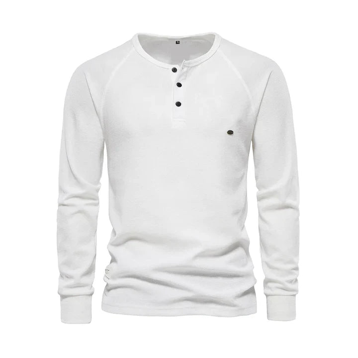 Atmungsaktives Langarm-Poloshirt mit weichem Materialmix – Ideal für Sommer