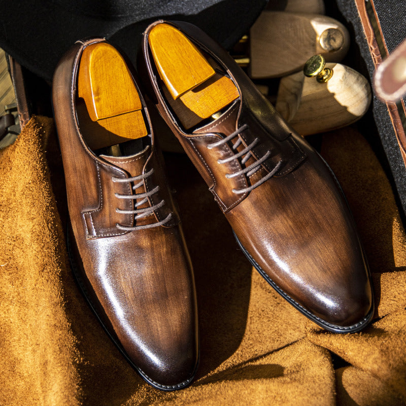 Flache Business-Leder-Sandalen – PU-Material, Blockabsatz, Elegante Büro-Schuhe - Ideal für alle Jahreszeiten