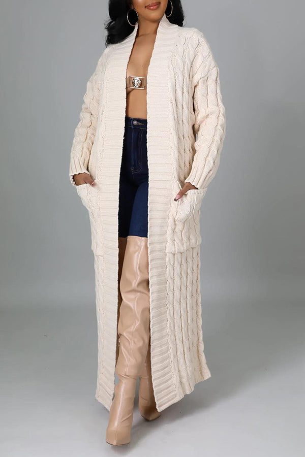 Strickjacke mit offener Vorderseite und langen Ärmeln | Ideal für Übergangszeit