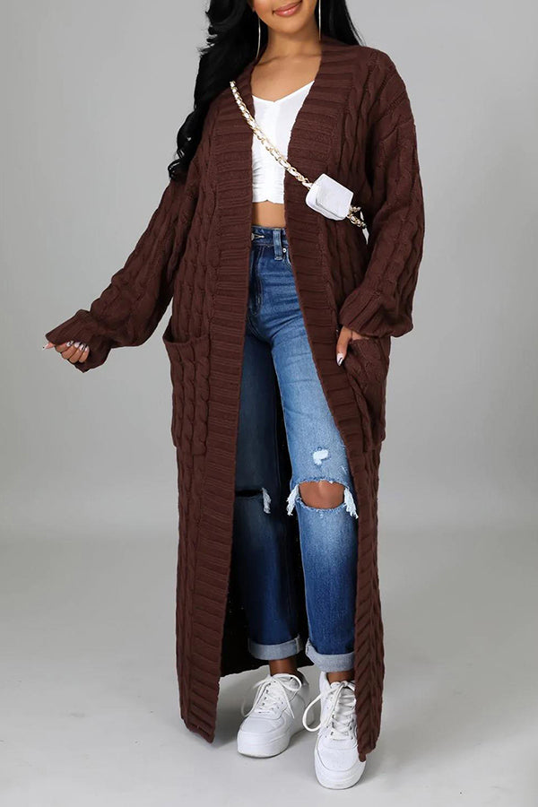 Strickjacke mit offener Vorderseite und langen Ärmeln | Ideal für Übergangszeit