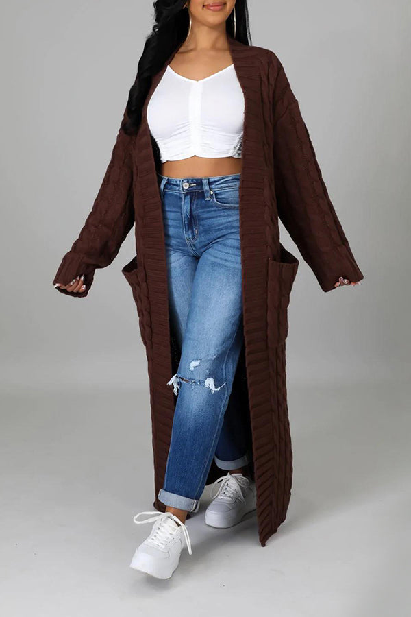 Strickjacke mit offener Vorderseite und langen Ärmeln | Ideal für Übergangszeit