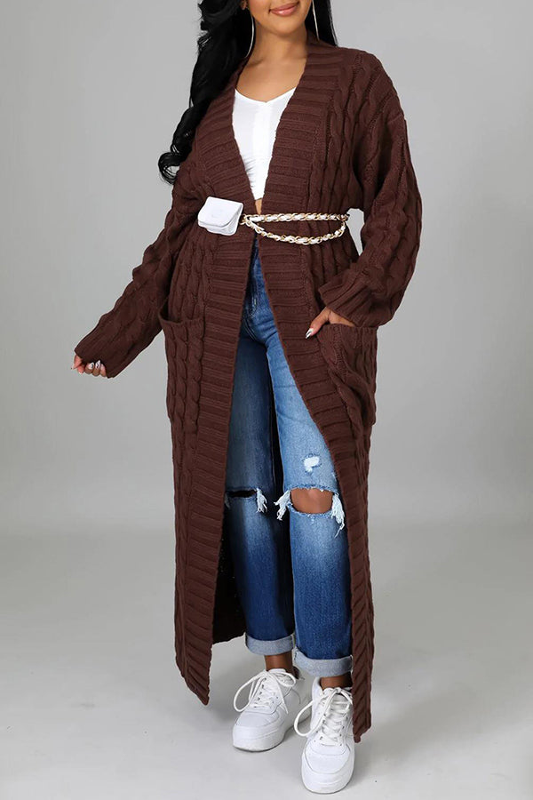 Strickjacke mit offener Vorderseite und langen Ärmeln | Ideal für Übergangszeit