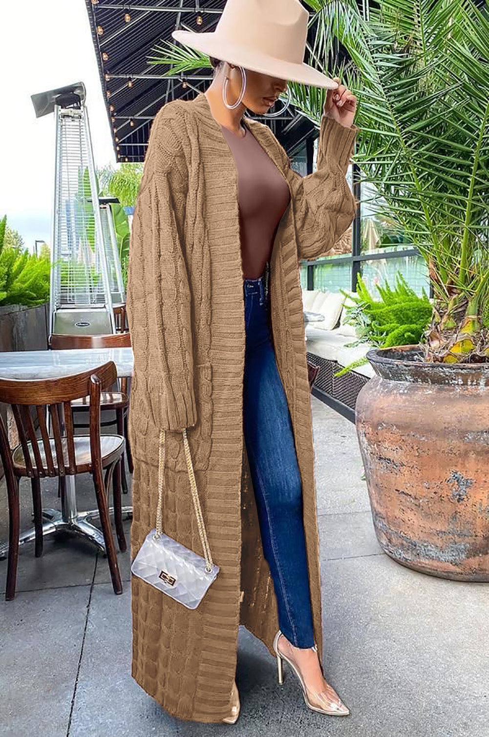 Strickjacke mit offener Vorderseite und langen Ärmeln | Ideal für Übergangszeit