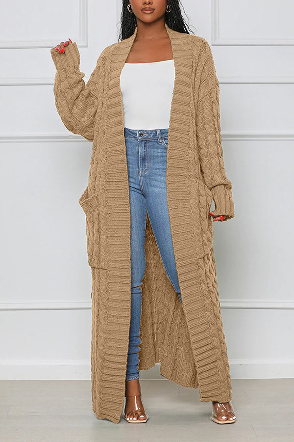 Strickjacke mit offener Vorderseite und langen Ärmeln | Ideal für Übergangszeit