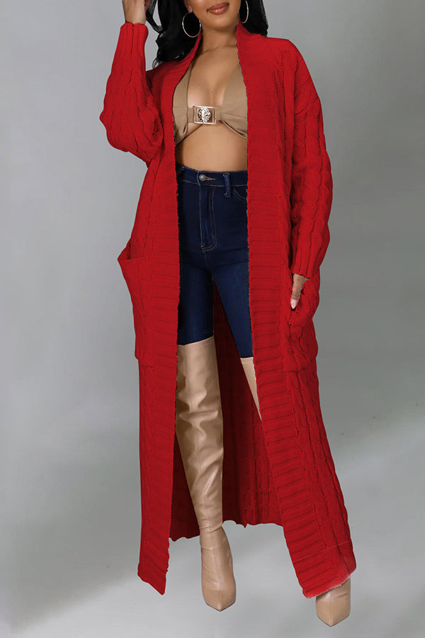 Strickjacke mit offener Vorderseite und langen Ärmeln | Ideal für Übergangszeit