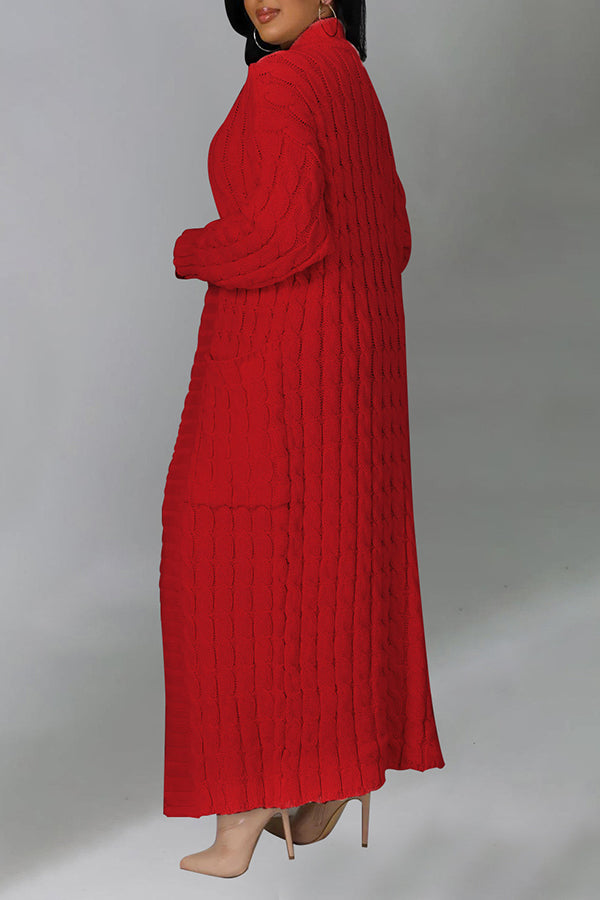 Strickjacke mit offener Vorderseite und langen Ärmeln | Ideal für Übergangszeit