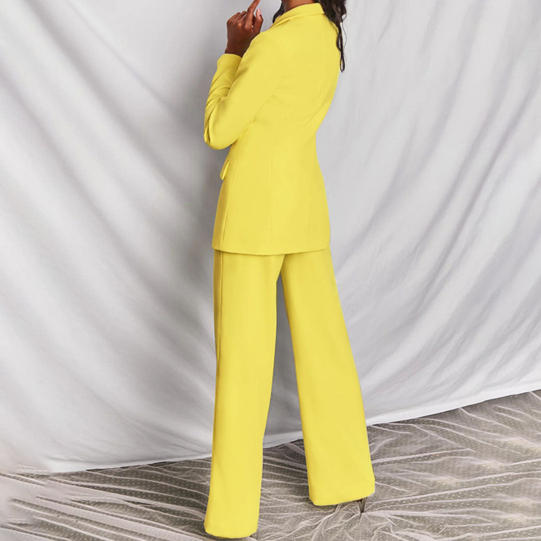Zweiteiliges Damen Set mit Blazer und Hose aus Atmungsaktivem Stoff I Ideal für Frühling und Herbst