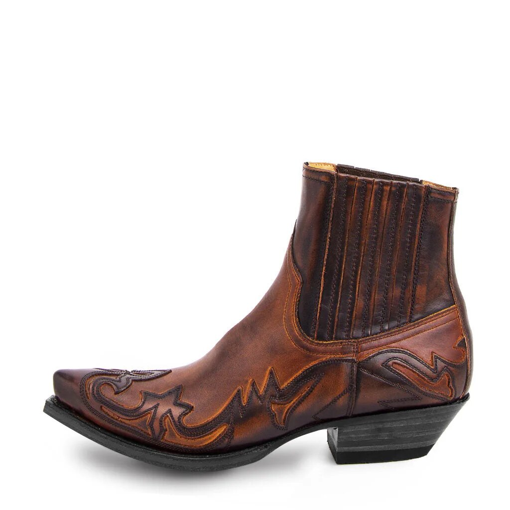 Western Cowboy Stiefel mit Stickerei & langlebiger Gummisohle | Ideal für Frühling & Herbst