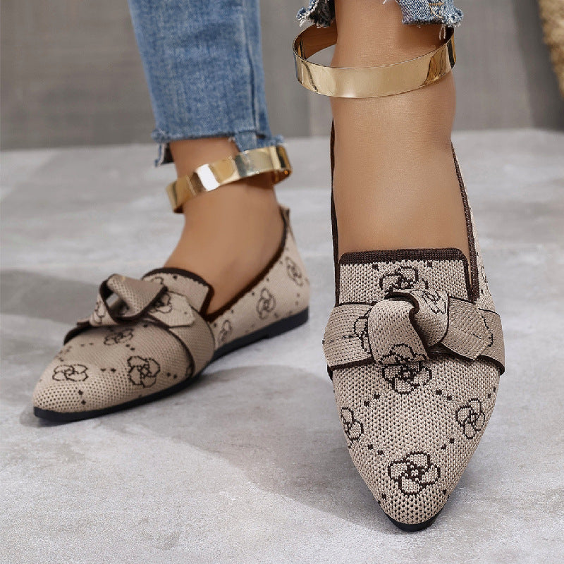 Spitzzehige Ballerinas mit Schleife und Mesh-Obermaterial | Ideal für Frühling und Sommer