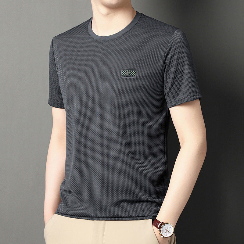 Herren Jacquard Kurzarm-Pullover – Ideal für den Sommer