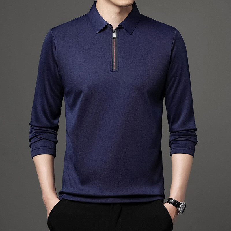 Herren Halb-Zipper Langarm-Poloshirt – Ideal für Frühling und Herbst