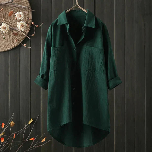 Langärmelige Damenbluse mit elegantem Schnitt | Ideal für Frühling & Herbst