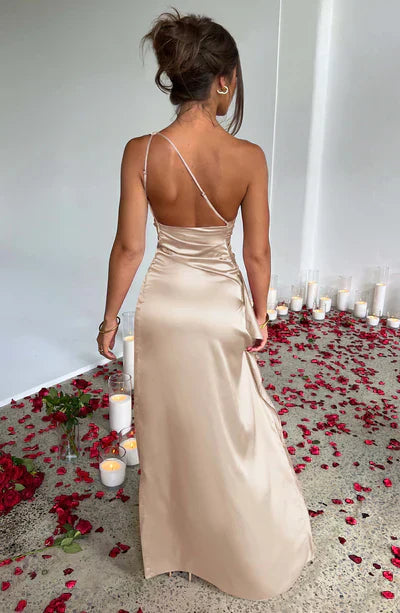 One-Shoulder Drapiertes Maxi-Kleid | Ideal für Frühling und Sommer