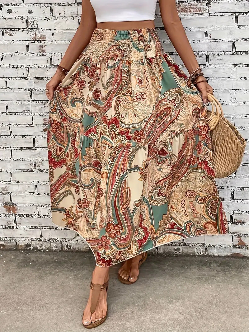 Blumenprint Chiffon A-Linien-Rock | Ideal für den Sommer