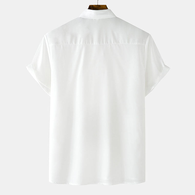 Herren Kurzarm-Hemd mit Rosen-Design – Ideal für den Sommer