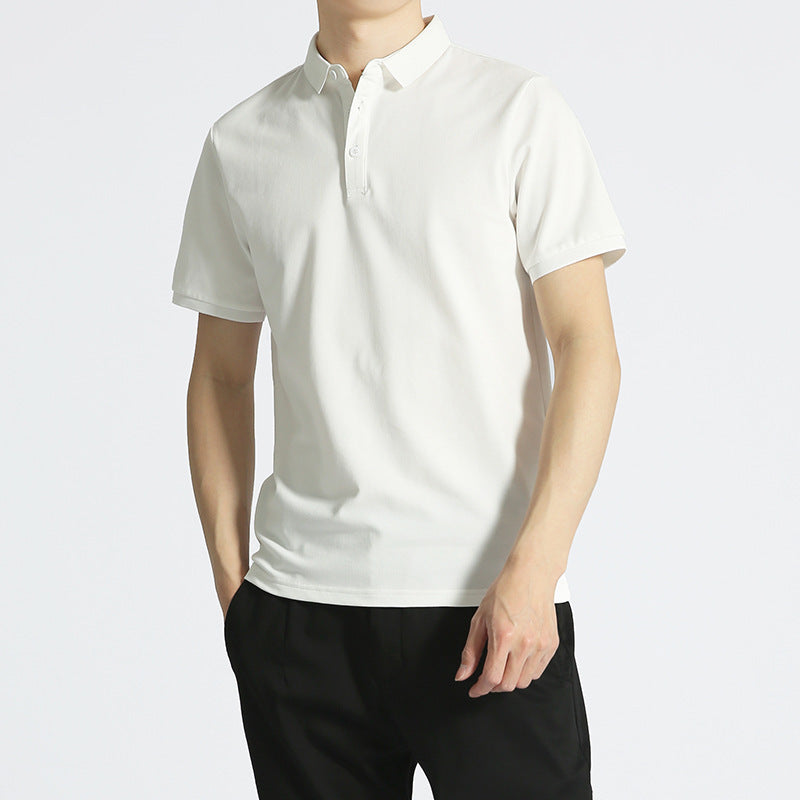 Herren Einfarbiges Kurzarm-Lapel-T-Shirt – Ideal für den Sommer
