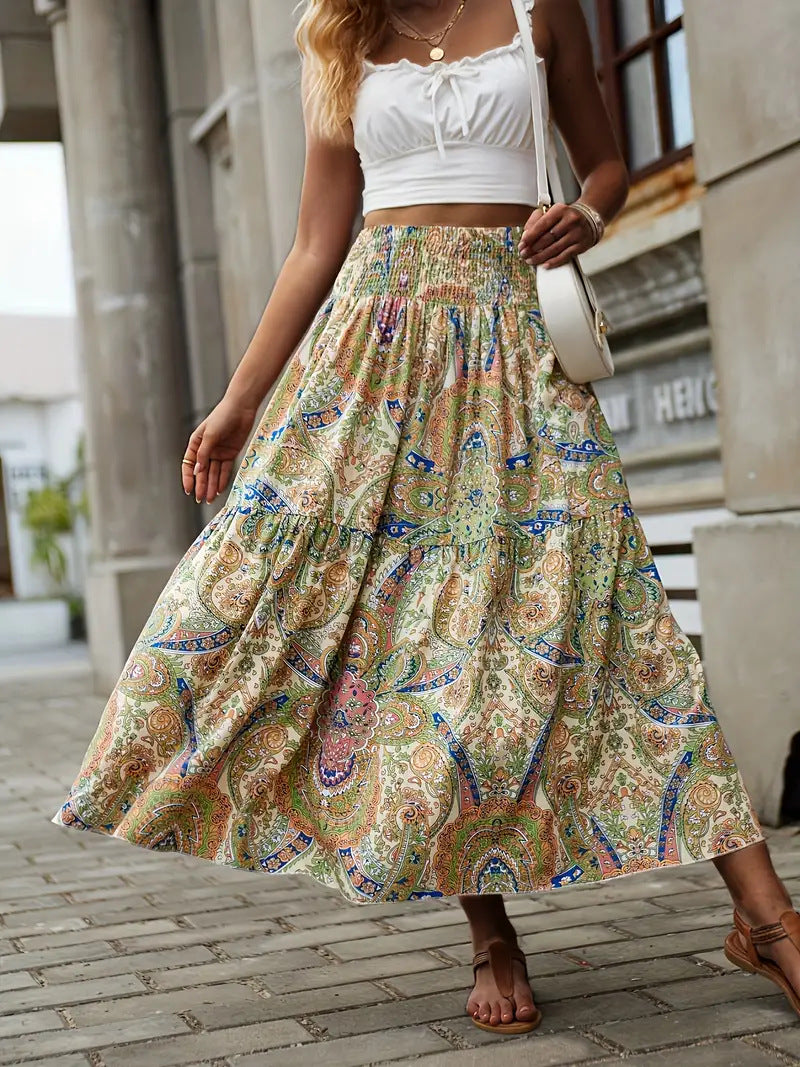 Blumenprint Chiffon A-Linien-Rock | Ideal für den Sommer