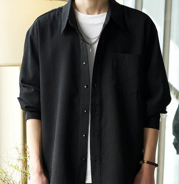 Herren Langarm Leichtgewicht Cardigan Shirt – Ideal für den Sommer