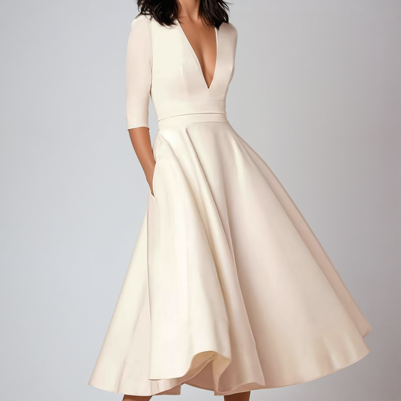 Vintage 60s A-Linien Swingkleid mit ausgestelltem Rock | Perfekt für Frühling & Herbst